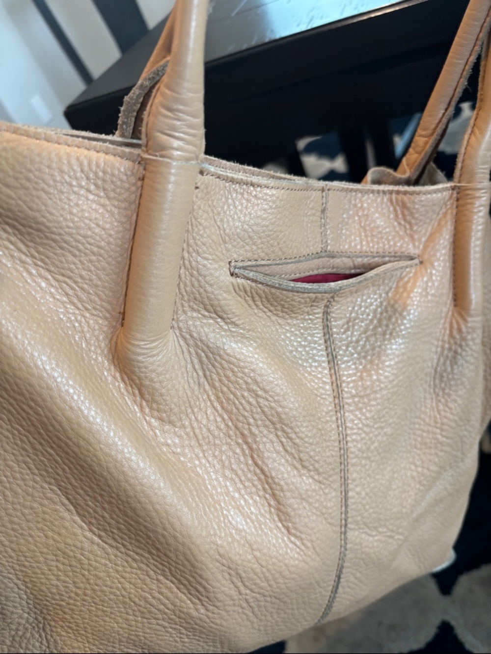 Hammitt Pebbled Leather Tote in Tan with Gold Studs - Picture 5 of 16